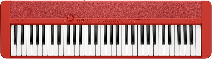 Casio Casiotone CT-S1 – 61-Key Touch-Sensitive Retro Keyboard | Sleek, Portable Design for Beginners to Pros | Stereo Grand Piano + 60 AiX Tones | USB-MIDI Connectivity | Red