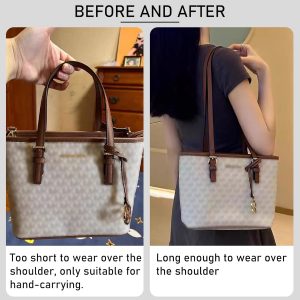 Premium Microfiber Leather Shoulder Strap Replacement for Michael Kors Basket Bags, 2 Pieces Adjustable Purse Handle Straps, Soft Durable MK Tote Bag Straps (Black, 31.9", Width 0.5")