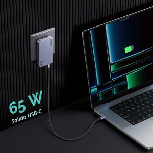 UGREEN Nexode Pro 65W GaN USB C Cargador de Pared Delgado de 3 Puertos, Cargador Compacto Rápido PPS para iPhone Serie 17/16/15, MacBook Air, iPad Pro, Galaxy S25/S24, Pixel 10/9, Steam Deck