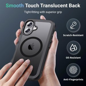 Magnetic for iPhone 17 Case, [Compatible with MagSafe][Military Grade Drop Protection][Heavy Duty Protection][Non-Slip][Shockproof] 2-Layer Durable Bumper Phone Case 6.3''-Black
