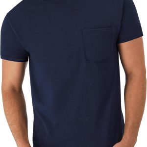 Hanes Men's Pocket T-Shirt Pack, 6-Pack, Cool & Breathable Cotton Tees, Stay-Tucked Undershirts for Men