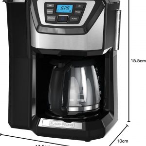 Black and Decker BLACK+DECKER 12-Cup Mill and Brew Coffeemaker, Black, CM5000B