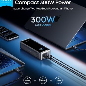 Anker Prime Power Bank, banco de energía portátil de 3 puertos de 26,250 mAh con salida máxima de 300 W, carga bidireccional, aprobado por la TSA, control por aplicación, para MacBook, iPhone 17/16