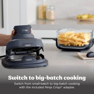 Ninja Crispi 4-in-1 Glass Air Fryer | 450°F | Non-Toxic | 4QT & 6-Cup Glass Containers w/Lids | Microwave, Freezer, Dishwasher Safe | Max Crisp, Air Fry, Bake, Recrisp | Cyberspace Gray, FN101GY