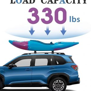 FelicValo 53” All-Metal 330lbs Roof Rack Cross Bars Universal Fit Raised Side Rails, Heavy Duty Aluminum Crossbars for Cargo Carrier Kayak