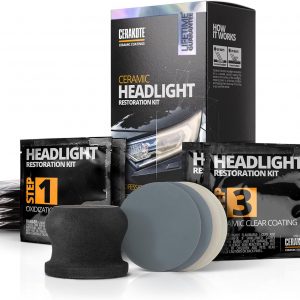 CERAKOTE® Ceramic Headlight Restoration Kit – Guaranteed To Last As Long As You Own Your Vehicle – Brings Headlights Back to Like New Condition - No Power Tools Required - 10 Wipe Kit