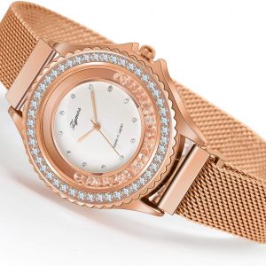 Gifts for Women Jewelry Sets, 4 Pieces Rose Gold Women's Watch Necklace Earring Bracelet Birthday Gifts for Women's Jewelry Sets for Women Gift for Wife Girlfriend Her Birthday Gift for Mom Mother