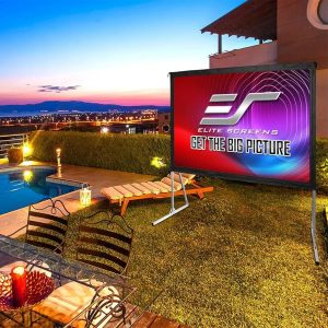 Elite Screens Yard Master 2, 110-INCH Outdoor Projector Screen with Stand 16:9, 8K 4K Ultra HD Fast Fold Portable Movie Screen Foldable Easy Snap On Cinema Theater, OMS110H2