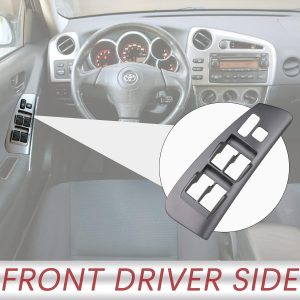 TQPONLY Door Window Switch Bezel Front Driver Side Compatible with 2003-2008 Toyota Matrix Pontiac Vibe Accessories Replaces 74232-01030 (Gray)