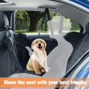 Dog Seat Cover for Cars - Waterproof & Scratchproof Dog Hammock Pet Car Seat Protector with Mesh Window, Universal Fit for Back Seat of Cars, SUV, Truck and Jeep