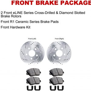 R1 Concepts Front and Rear Brakes and Rotors| Hardware Included| Front and Rear Ceramic Brake Pads and Rotors Kit| Fits 1997-2004 Porsche Boxster