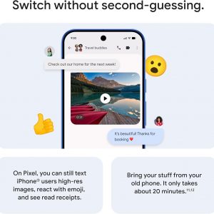 Google Pixel 10 (eSIM Only) Unlocked Android Smartphone - Gemini AI Assistant - Advanced Triple Rear Camera, Fast-Charging 24+ Hour Battery, and 6.3" Actua Display - 128 GB (2025 Model) (Renewed)