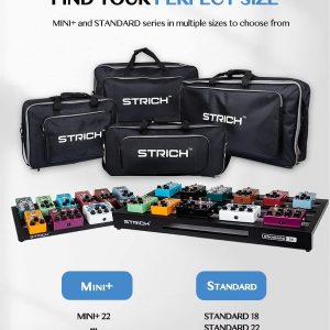 STRICH Guitar Pedal Board Aluminum Alloy 2.65lb Lightweight Effect Pedalboard 22'' x 12.5'' with Carry Bag, STANDARD 22 (Angled)