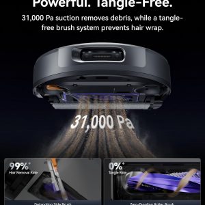 NARWAL Flow 2 Robot Vacuum and Mop Combo, 31,000Pa Suction, FlowWash Self-Cleaning Mop, AI Object Recognition, Self-Emptying & Refilling, 212℉ Hot Water Mop Washing & Drying, Tangle-Free Design