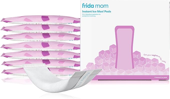 Frida Mom 2 en 1 - almohadillas femeninas posparto, absorbentes, hielo perineal | paquetes de terapia de frío instantáneo y almohadilla absorbente de maternidad en una almohadilla lista para usar para después del nacimiento