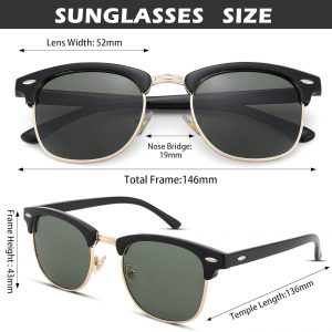 Pro Acme Semi-Rimless Polarized Sunglasses UV 400 Protection for Women Men