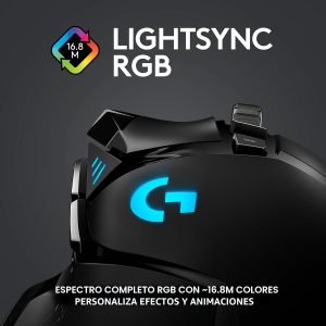 Ratón inalámbrico para juegos Logitech G502 Lightspeed con sensor Hero 25K, compatible con PowerPlay, pesos ajustables y Lightsync RGB - Negro
