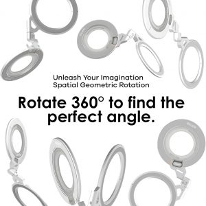 Aulumu G09 Magnetic Ring Grip | Omnidirectional Rotation | MagSafe Compatible | Aluminium Alloy Construction | Stable Dual-Sided Magnetic Attachment | Includes Handle Ring Phone Stand- Black