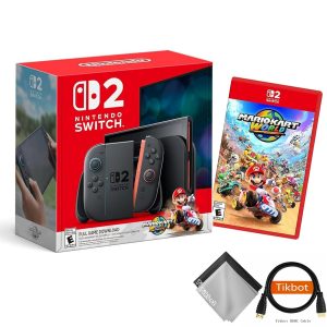 Nintendo Switch 2 + Mario Kart World Bundle with Bonus HDMI Cable & Screen Cleaning Cloth