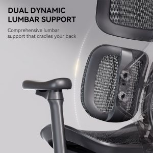 SIHOO Doro S100 Silla de oficina ergonómica - Soporte lumbar dinámico dual, apoyabrazos coordinados 4D, respaldo ajustable en 5 niveles, ángulo de reclinación máximo de 135 grados. Adecuada para