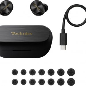 Technics Premium Hi-Fi True Wireless Bluetooth Earbuds with Advanced Noise Cancelling, 3 Device Multipoint Connectivity, Hi-Res Audio + Enhanced Calling Wireless Earbuds - EAH-AZ80-K (Black)