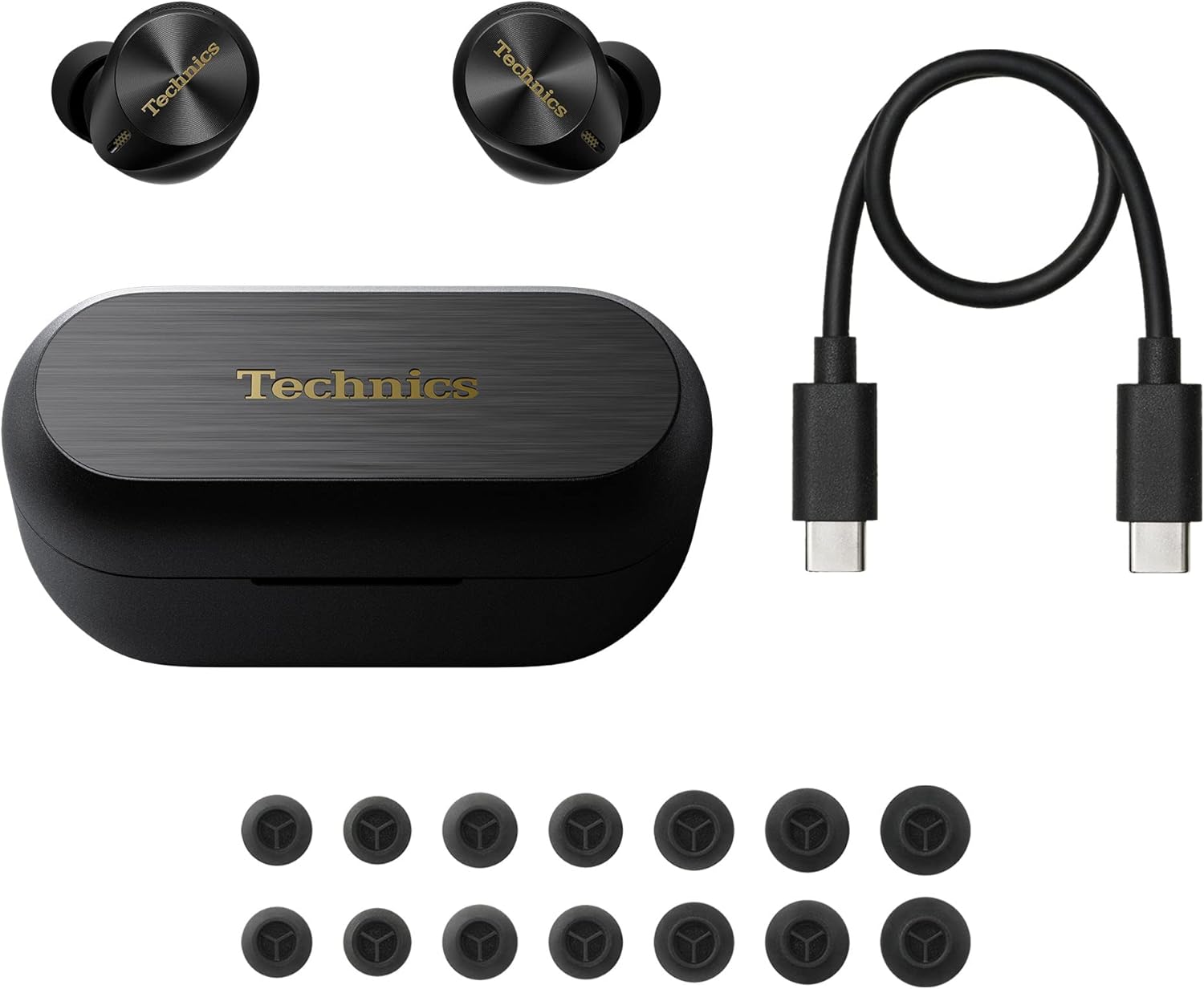 Technics Premium Hi-Fi True Wireless Bluetooth Earbuds with Advanced Noise Cancelling, 3 Device Multipoint Connectivity, Hi-Res Audio + Enhanced Calling Wireless Earbuds - EAH-AZ80-K (Black)