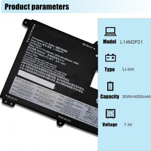 L14M2P21 Laptop Battery Replacement for Lenovo IdeaPad 330S-14AST 330S-14IKB 330S-15ARR 330S-15AST 330S-15IKB Series L14L2P21 5B10Q39203 5B10Q39204 5B10Q39206 5B10W67199 7.4V 30Wh 4050mAh