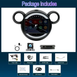 Car Stereo Radio for BMW Mini Cooper Countryman Paceman 2010-2016, 9" Touchscreen Android 13 Car Radio with Wireless CarPlay Android Auto GPS Navigation WiFi Bluetooth SWC Backup Camera Mic