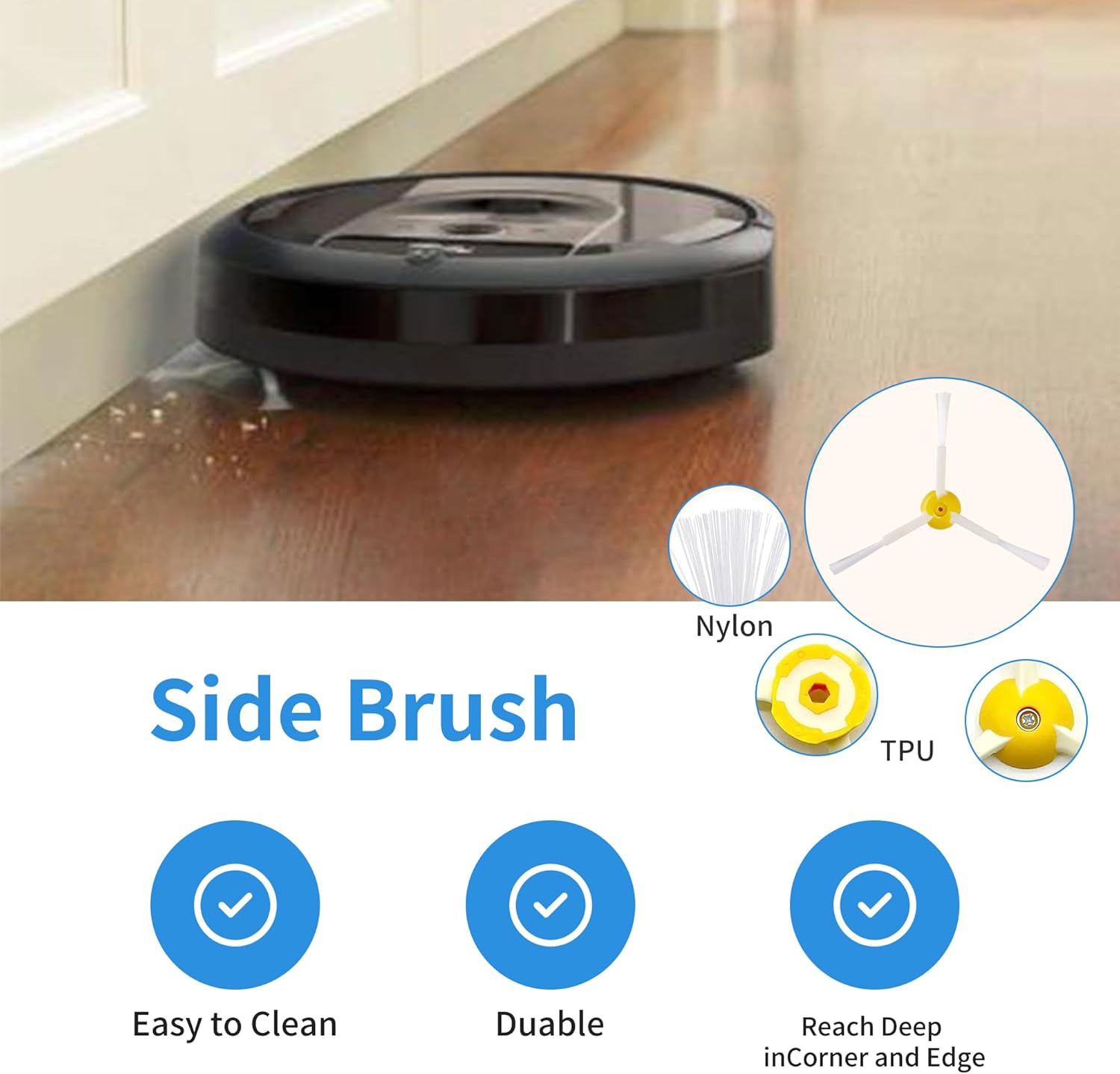 Kit de piezas de repuesto cepillo batidor flexible de cerdas y filtro Aero Vac y cepillo lateral compatible con iRobot Roomba 600 Series 595 610 614 618 620 630 640 650 660 680 685 690 692 694 695