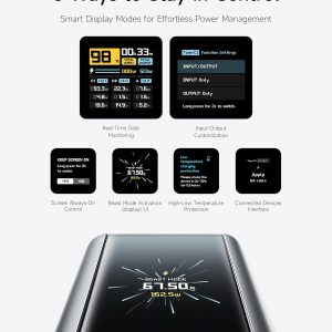 CUKTECH 15 Ultra Power Bank para Laptop, Cargador Portátil de 20,000mAh 140W, Pantalla Inteligente, Batería Externa para Trabajo al Aire Libre y Viaje, para iPhone 16/15, MacBook, Samsung y Más