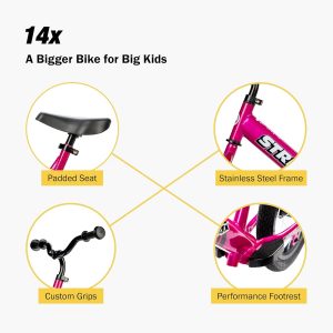 Strider 14x Classic, Balance Bike for Kids 3 to 6 Years - Includes Custom Grips, Padded Seat, Performance Footrest & All-Purpose Tires - Easy Assembly & Adjustments