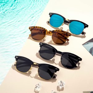 Pro Acme Semi-Rimless Polarized Sunglasses UV 400 Protection for Women Men