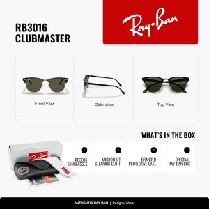 Ray-Ban RB3016 Clubmaster Square Sunglasses