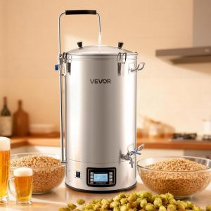 VEVOR Beer Brewing Equipment, 16 Gal/60L Beer Maker with Anti-Burn Pump and Wort Chiller,3000W All-in-One Home Brewing Kit with Digital Control, Recipe Memory & Timer, Removable mesh strainer
