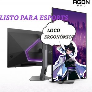 AOC Agon PRO - Monitor de juegos QD-OLED de 27 pulgadas, QHD 2560x1440, 240Hz, 0.03ms GtG, HDR400 True Black, sincronización adaptativa, altura ajustable, DisplayPort, HDMI, USB, altavoces