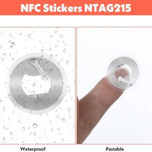 50 Pcs NFC Tags Sticker with Original NTAG215 Chip NFC Stickers Adhesive Labels Transparent RFID Tags Rewritable 504 Bytes Memory Suitable for All NFC-Enabled Devices and Smartphones
