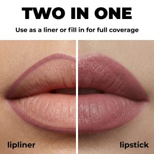 Lamel Lip Liner Pencil - Berry - 2-in-1 Waterproof Lip Liner - 8-Hour Wear, Creamy Texture, Sharpenable, High Pigment - Provides Smooth Finish or Full Coverage - N.404