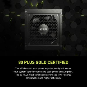 MSI MAG A750GL PCIE5, Fully Modular Compact Gaming 750W Power Supply, 80+ Gold, ATX 3.1 & PCIe 5.1 Ready, Native Dual-Color 12V-2x6 Cable, 10 Year Warranty