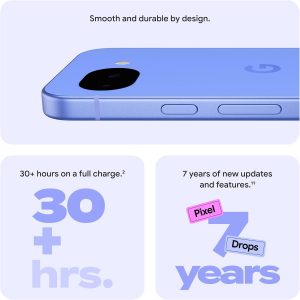 Google Pixel 10a - Unlocked Android Smartphone - 7 Years of Pixel Drops, 30+ Hours Battery, Camera Coach, Gemini Live, Durable Design, Call Screen, Car Crash Detection - Obsidian - 128 GB (2026 Model)