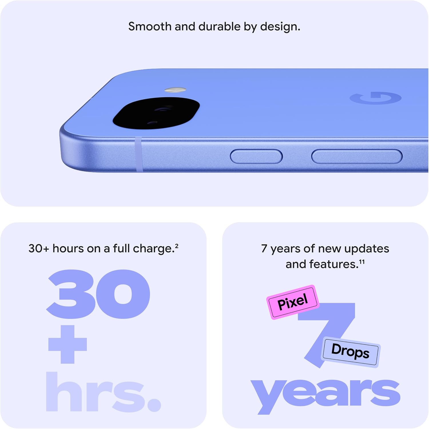 Google Pixel 10a - Unlocked Android Smartphone - 7 Years of Pixel Drops, 30+ Hours Battery, Camera Coach, Gemini Live, Durable Design, Call Screen, Car Crash Detection - Obsidian - 128 GB (2026 Model)