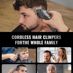 Jack & Rose Juego de cortapelos y recortadores, cortapelos inalámbricos para hombres, juego de cortapelos de peluquería