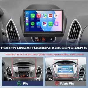10.1 Inch Touch Screen Stereo for Hyundai Tucson IX35 2010-2015 with Wireless CarPlay Android Auto GPS WiFi Bluetooth 64G ROM Built-in Cooling Fan