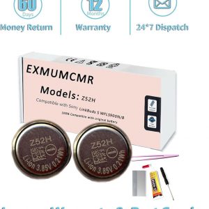 Batería Z52H, compatible con Sony Headset Battery para LinkBuds S WFLS900N/B Bluetooth Auricular Batería 3.85V 55mAh (2PCS) + Herramientas