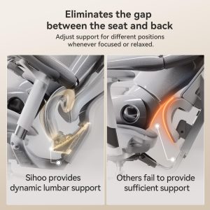 SIHOO Doro C300 Ergonomic Office Chair with Ultra Soft 3D Armrests, Dynamic Lumbar Support for Home Office Chair, Adjustable Backrest Desk Chair, Swivel Big and Tall Computer Chair (Grey)