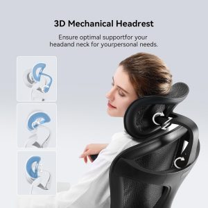 SIHOO Doro C300 Silla de oficina ergonómica con reposapiés, reposabrazos 3D ultra suaves, soporte lumbar dinámico para silla de oficina en casa, silla de escritorio con respaldo ajustable, silla