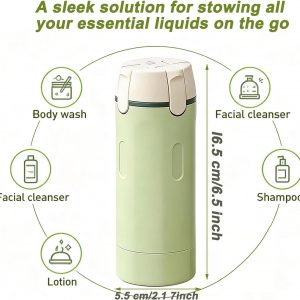 Botellas dispensadoras de viaje 4 en 1, botellas de viaje a prueba de fugas para artículos de tocador, paquete de 4 recipientes recargables de tamaño de viaje de 1.0 fl oz para champú, Onditioner