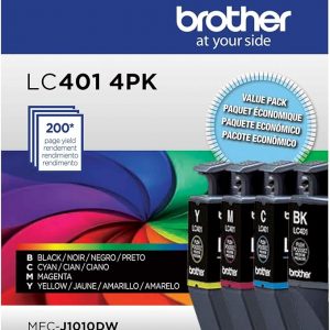 Brother Cartuchos de tinta originales LC4014PKS, rendimiento estándar, paquete de 4 unidades, incluye 1 cartucho cada uno de negro, cian, magenta y amarillo