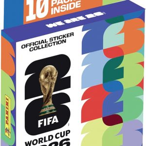 EcoBlister 2026 Panini FIFA World Cup Sticker – 10 paquetes de calcomanías oficiales – Incluye insertos de Amazon Parallel – Colección de torneos con licencia