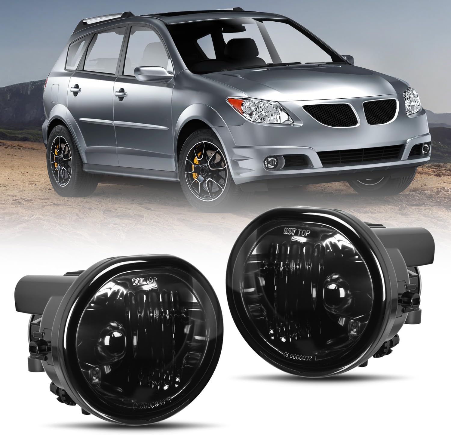 Nilight Fog Lights Assembly Compatible with 2003 2004 2005 2006 2007 2008 Toyota Matrix 2003-2008 Pontiac Vibe 2004-2010 Scion TC Smoke Lens w/9006 12V 55W Bulbs