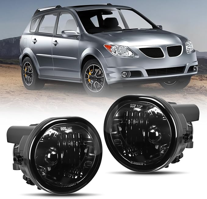 Nilight Fog Lights Assembly Compatible with 2003 2004 2005 2006 2007 2008 Toyota Matrix 2003-2008 Pontiac Vibe 2004-2010 Scion TC Smoke Lens w/9006 12V 55W Bulbs